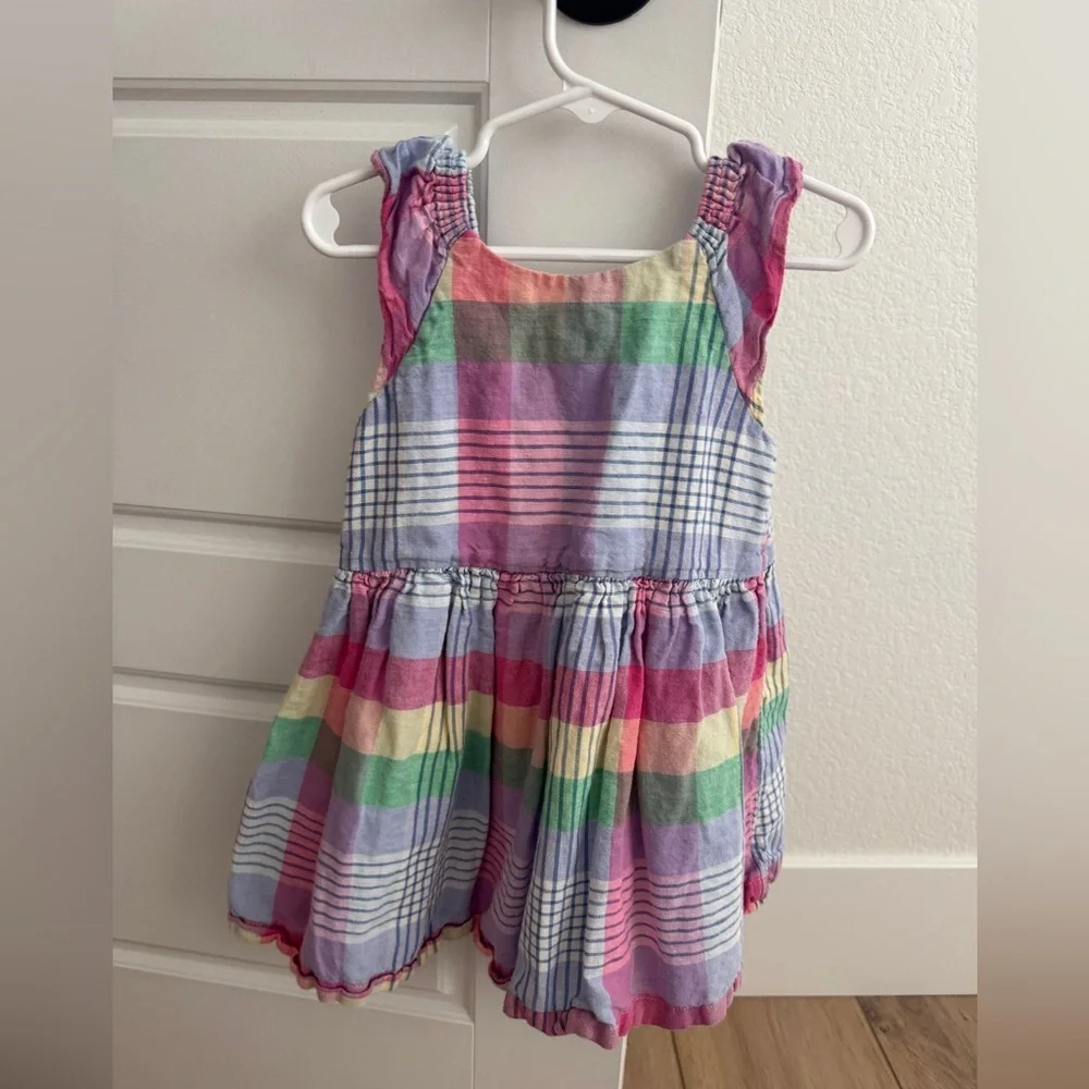Gap toddler plaid rainbow dress 3T